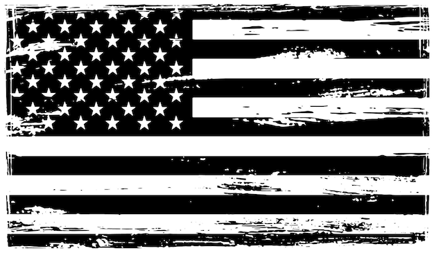 Bandera de Estados Unidos blanco y negro Grunge