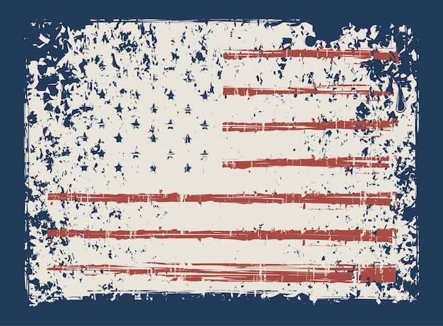 Bandera de Estados Unidos en estilo grunge