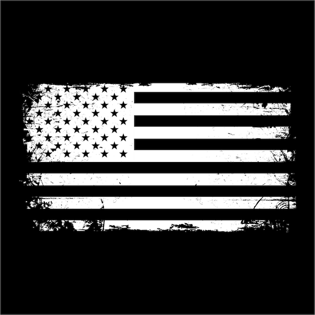 Bandera de Estados Unidos de grunge Bandera americana con textura grunge Vector