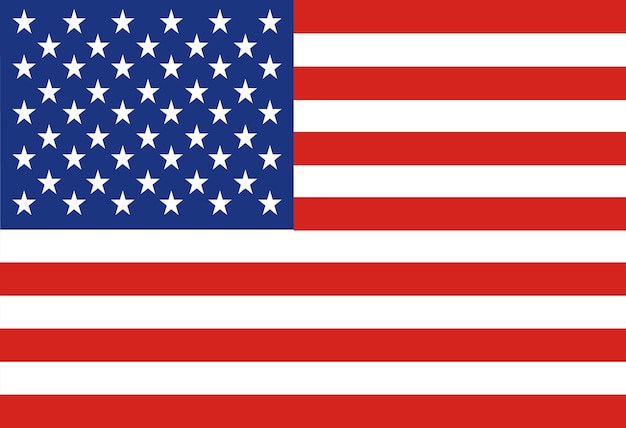 Bandera de los Estados Unidos Ilustración vectorial El color y el tamaño del original