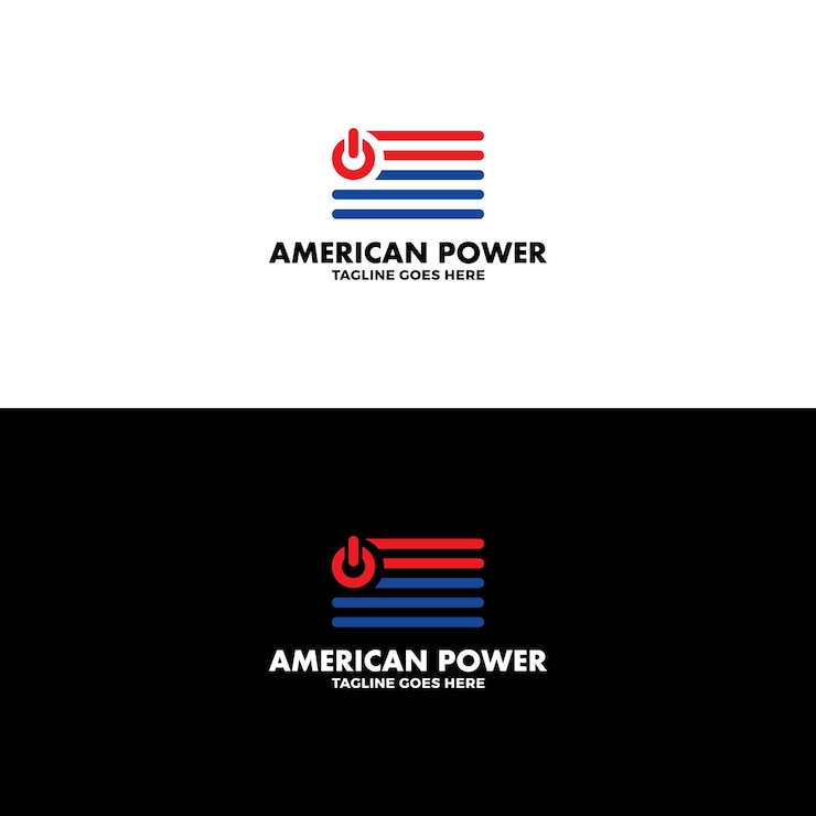 Vector bandera de estados unidos con inspiración para el diseño del logotipo de apagado de herramientas
