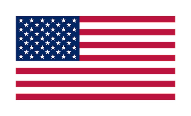 Bandera de Estados Unidos sobre fondo blanco