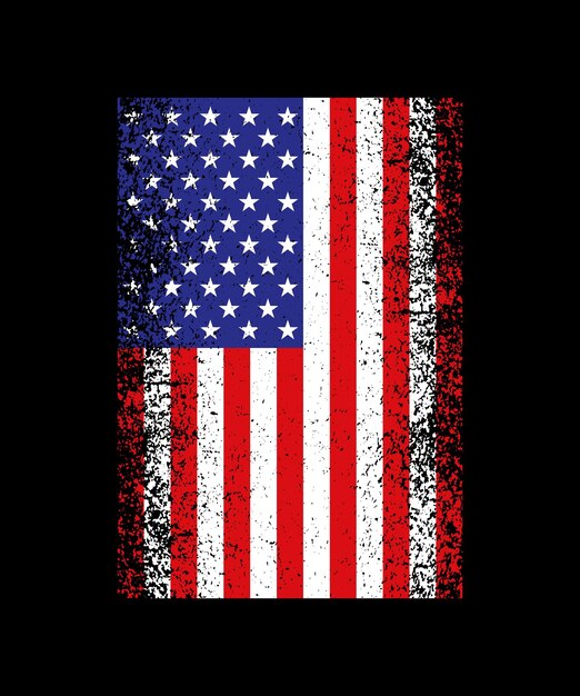 Bandera de Estados Unidos Textura apenada Camisetas del Día de la Independencia de EE. UU. Estados Unidos 1776 Diseño de estilo Grunt