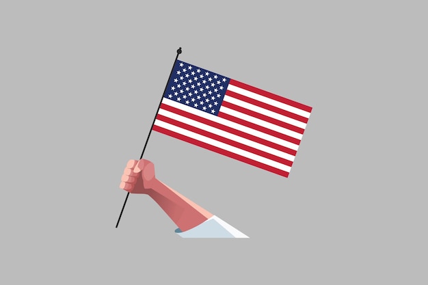 Vector bandera estadounidense con forma de triángulo ilustración vectorial de estados unidos bandera vectorial de estados unidos