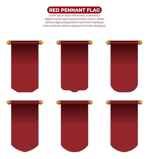 Bandera de estandarte rojo