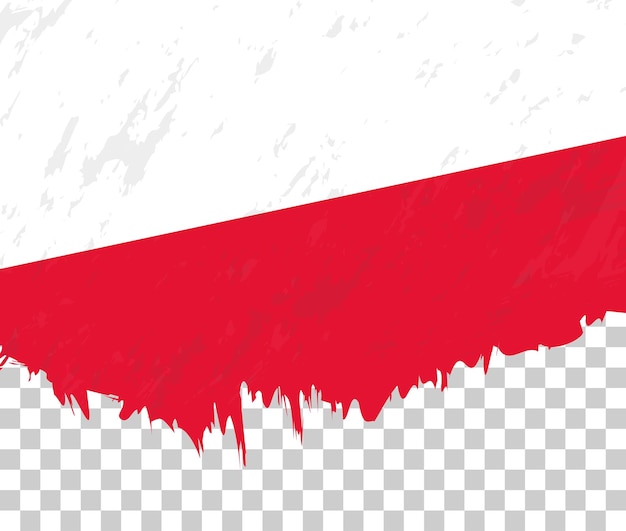 Vector bandera estilo grunge de polonia sobre un fondo transparente