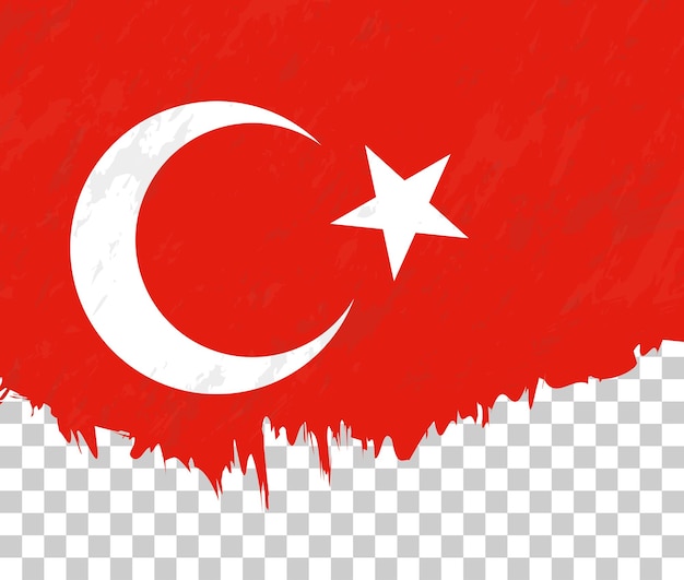 Vector bandera estilo grunge de turquía sobre un fondo transparente