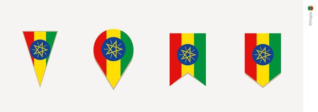 Bandera de Etiopía en la ilustración de vector de diseño vertical