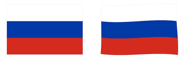 Vector bandera de la federación rusa (rusia). versión simple y ligeramente ondulada.