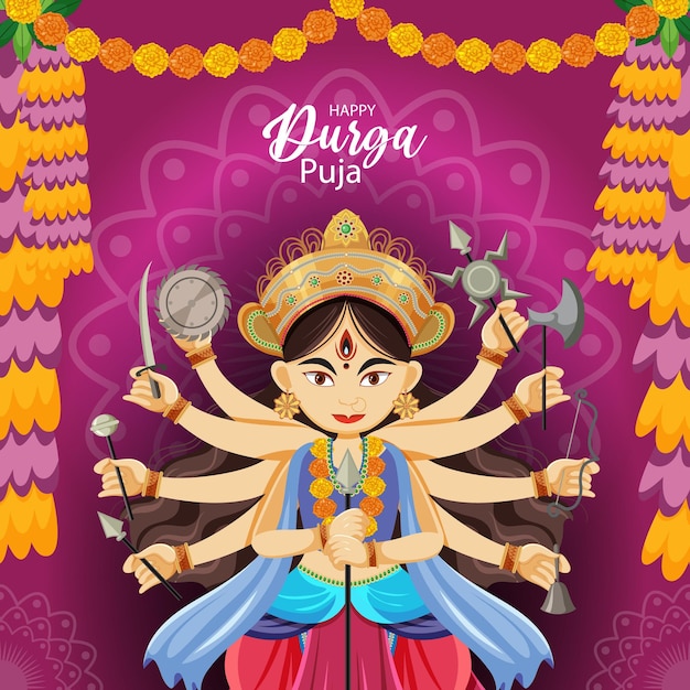 Bandera del festival indio Durga Puja