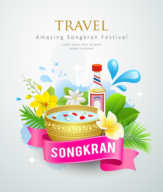 Bandera del festival Songkran de Tailandia