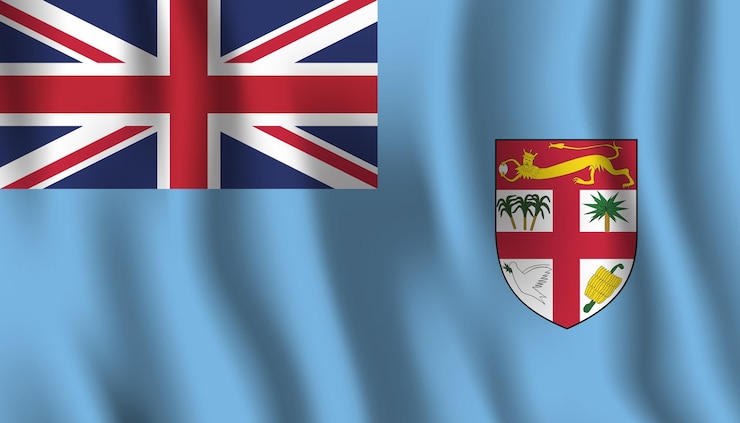 Vector una bandera de fiji con el nombre fiji