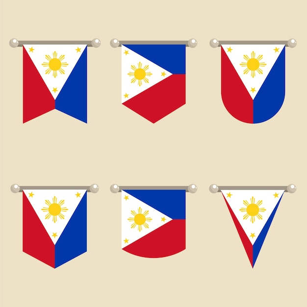 Vector bandera de filipina de diseño plano