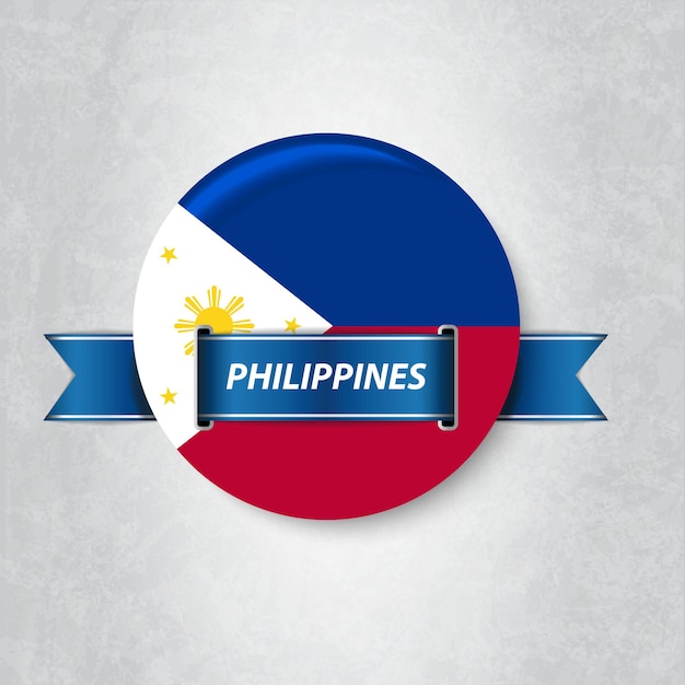 Bandera de Filipinas en un círculo