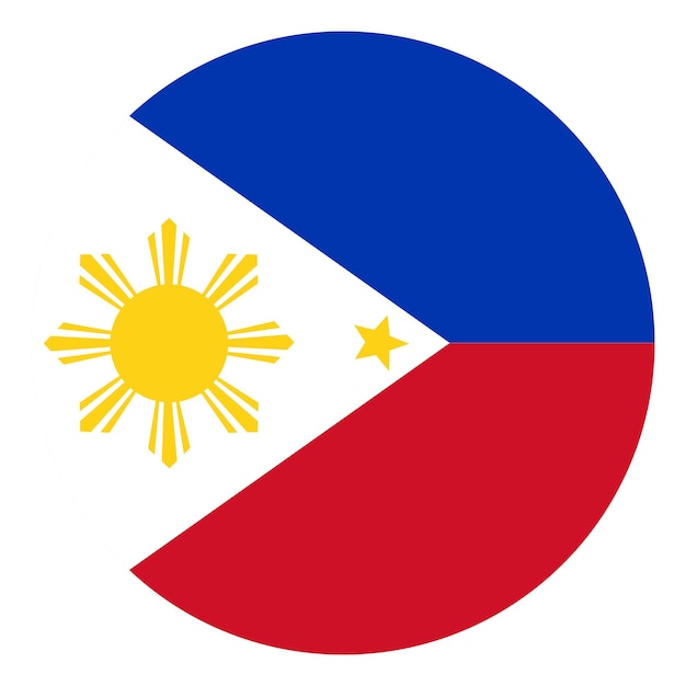 Vector bandera de filipinas en forma de círculo bandera pilipino