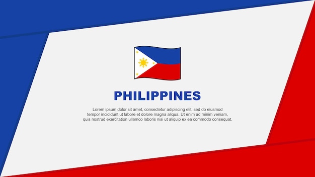 Bandera de Filipinas Plantilla de diseño de fondo abstracto Bandera del Día de la Independencia de Filipinas Ilustración vectorial de dibujos animados Bandera de Filipinas