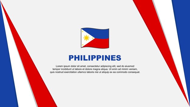 Bandera de filipinas plantilla de diseño de fondo abstracto bandera del día de la independencia de filipinas ilustración vectorial de dibujos animados bandera de filipinas