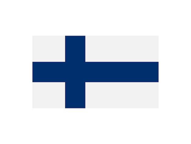 Bandera de Finlandia con cruz azul sobre un fondo blanco