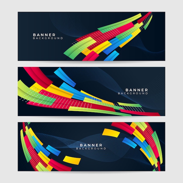 Bandera de fondo colorido abstracto. Plantilla de fondo de patrón de banner de diseño gráfico abstracto de vector.