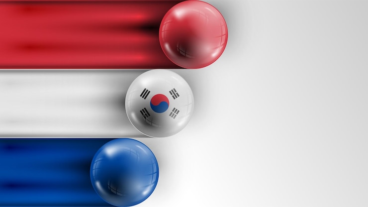 Vector bandera de fondo de corea del sur gráfico y etiqueta
