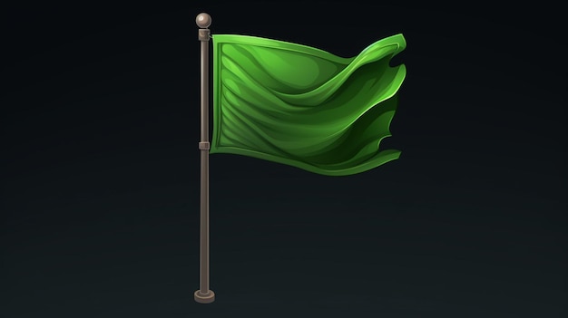 Vector una bandera con un fondo verde