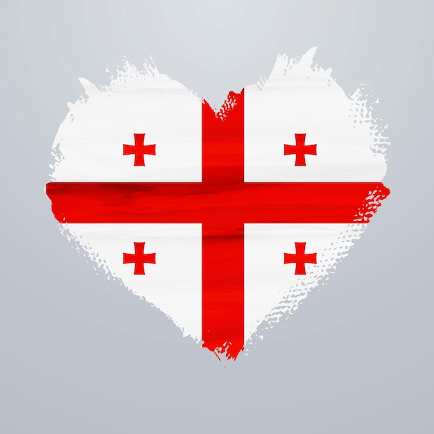 Bandera en forma de corazón de Georgia