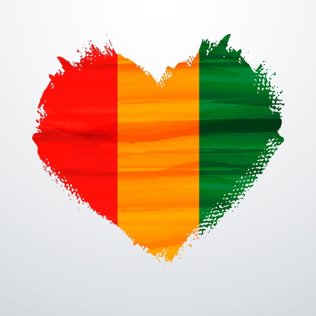 Bandera en forma de corazón de Guinea