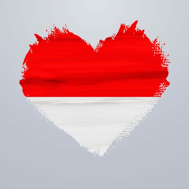 Bandera en forma de corazón de indonesia