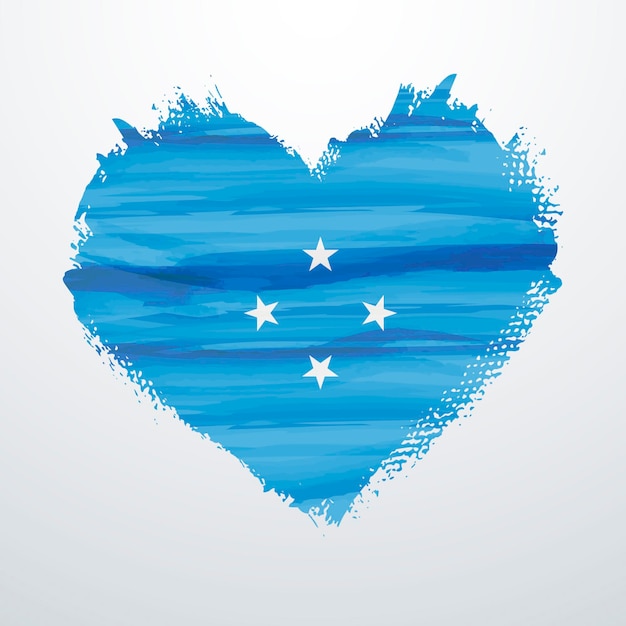 Bandera en forma de corazón de Micronesia