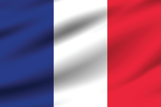 La bandera de Francia colores oficiales y proporción ilustración vectorial digital agitando la bandera