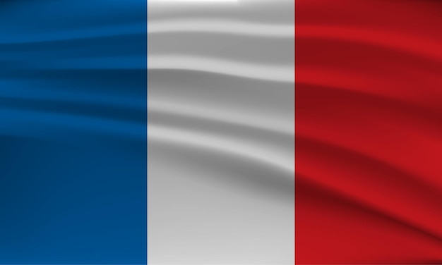 Bandera de Francia con un efecto ondulado debido al viento