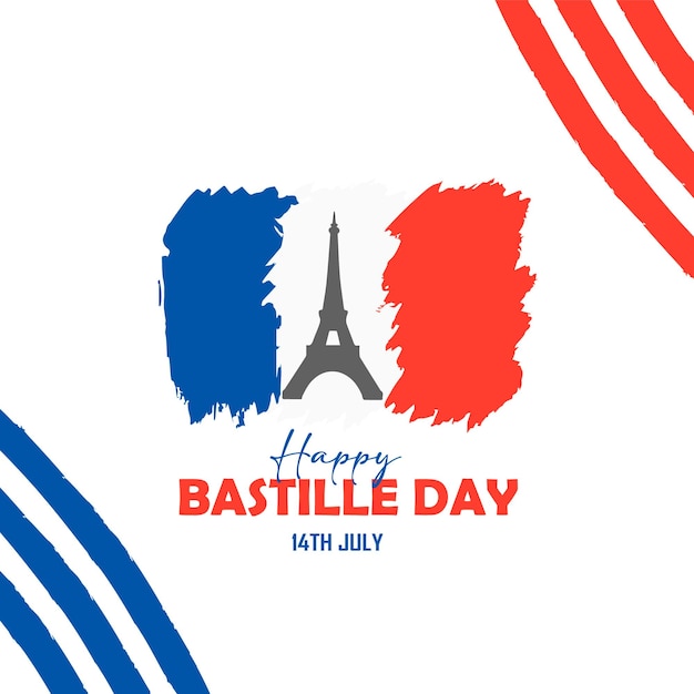 Bandera de Francia en el fondo de la celebración del Día de la Bastilla