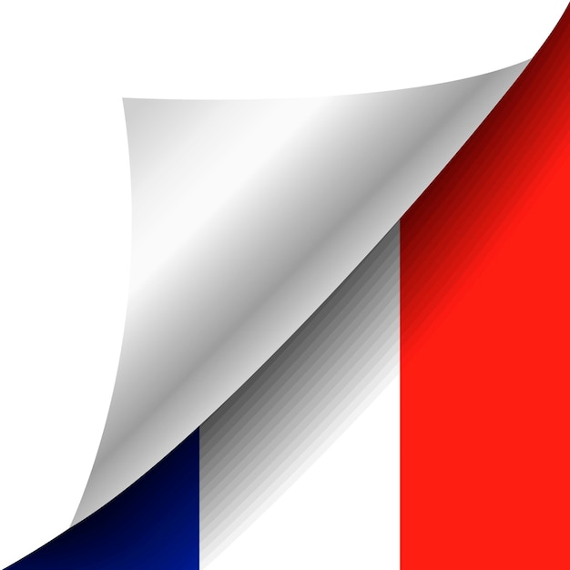 Bandera de francia oculta con esquina rizada