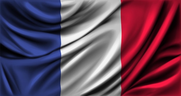 La bandera de Francia revoloteando Ilustración vectorial