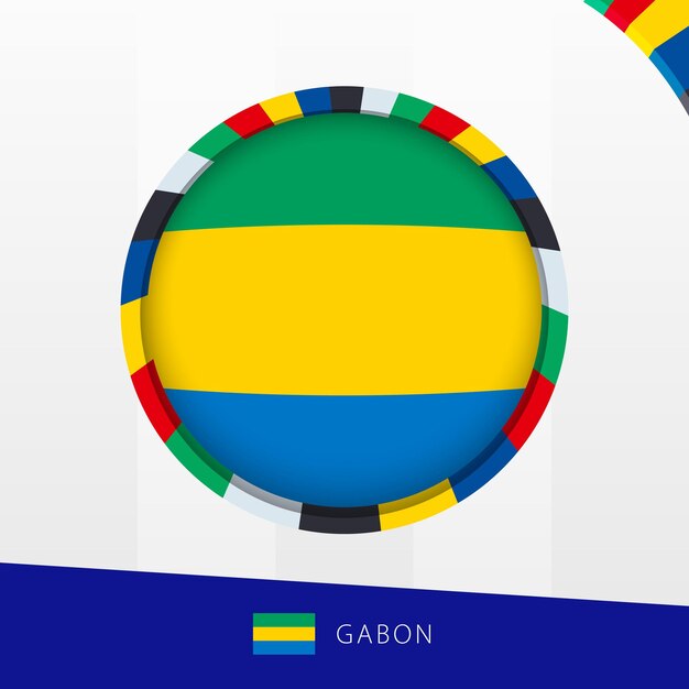 Bandera de Gabón con un círculo de colores en el borde