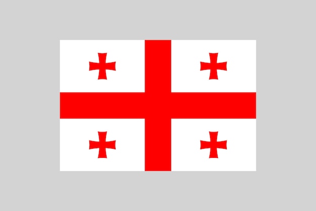 Bandera de Georgia Bandera georgiana en ilustración vectorial de proporción 23 con un fondo gris