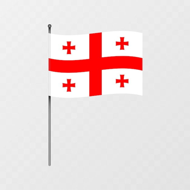 Bandera de Georgia en el mástil Ilustración vectorial