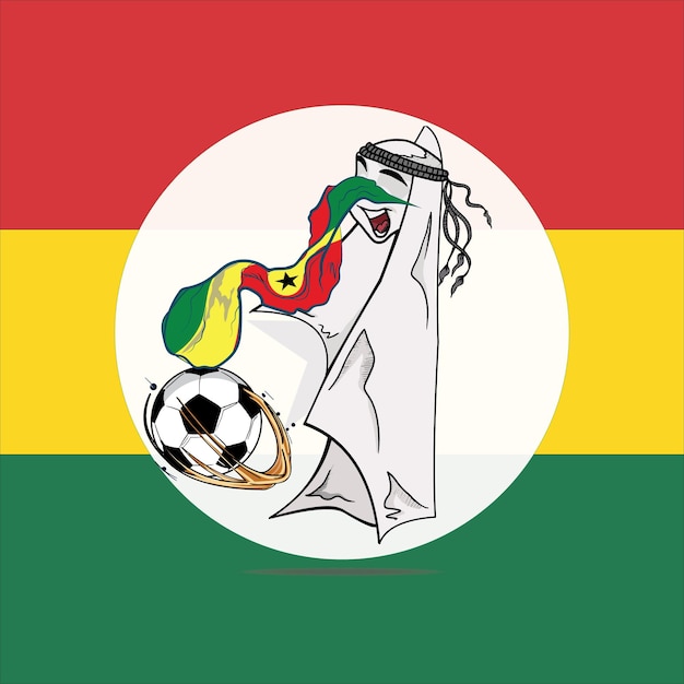 Vector bandera de ghana con vector de copa mundial