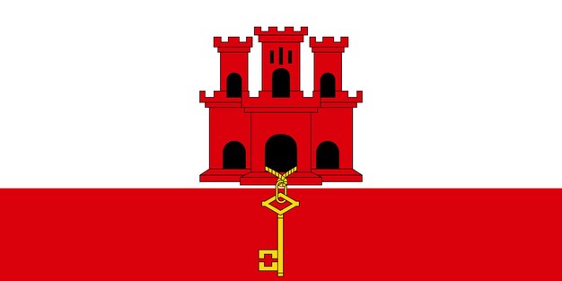 Bandera de Gibraltar ilustración vectorial