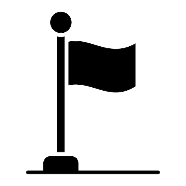 Bandera Glifo Ilustración Negro Sólido