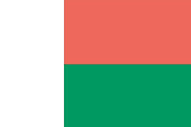 Vector bandera del gran país de madagascar