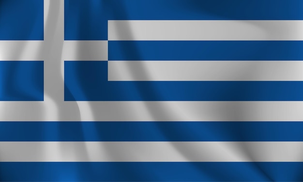 Bandera de Grecia con un efecto ondulado debido al viento