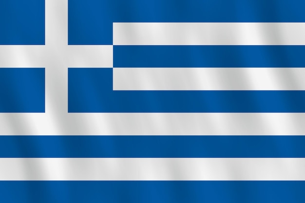 Bandera de Grecia con efecto ondulado, proporción oficial.