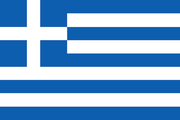 Bandera de Grecia Ilustración de estilo dibujado a mano con efecto grunge y acuarela Bandera de Grecia