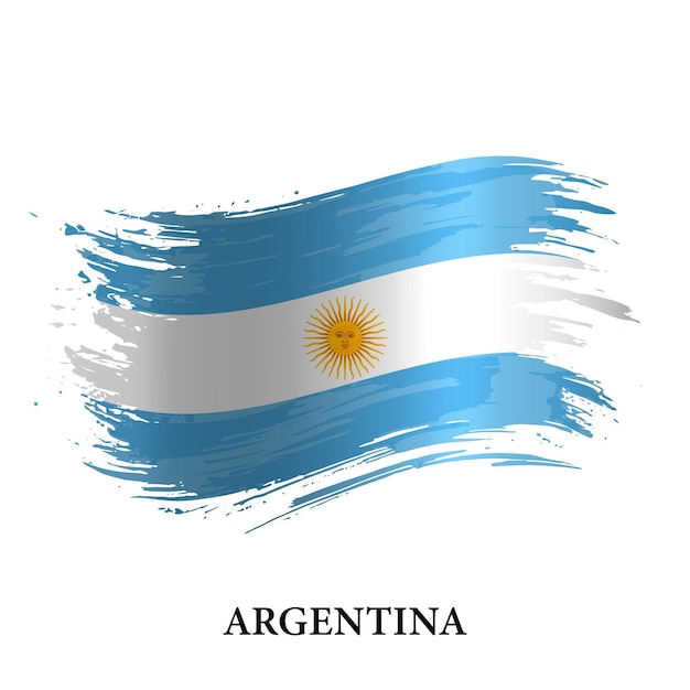 La bandera grunge de Argentina es el vector de la pincelada