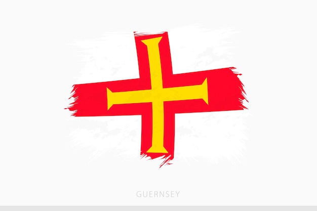 Bandera grunge de Guernsey Vector abstracto de grunge con la bandera cepillada de Guernsea