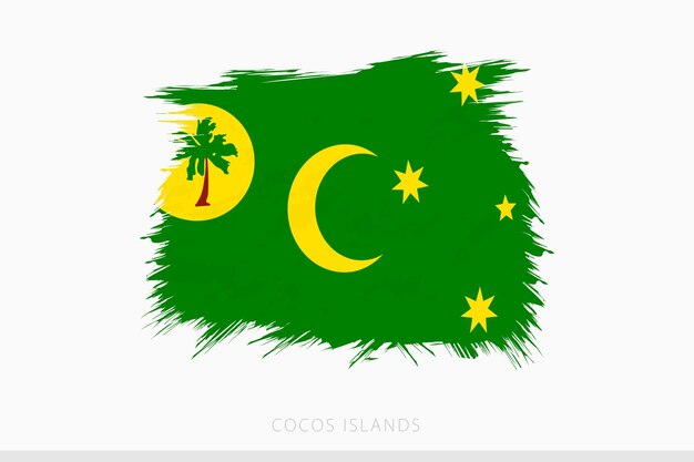 Bandera grunge de las Islas del Coco abstract vectorial de grunge brushed bandera de las Isles del Coco