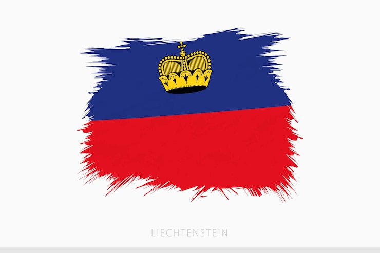 Vector bandera grunge de liechtenstein abstract vectorial de grunge con el pincel de la bandera de liechtenstein