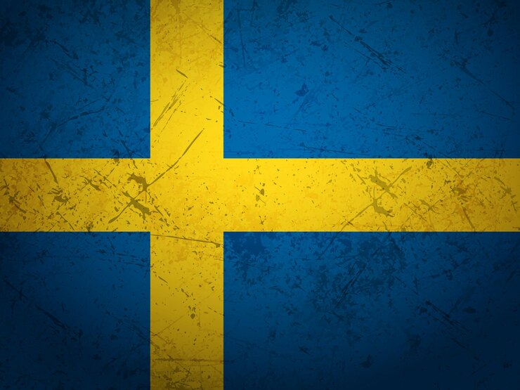 Vector la bandera grunge de suecia