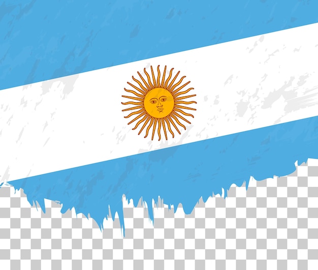 Vector bandera grungestyle de argentina sobre un fondo transparente